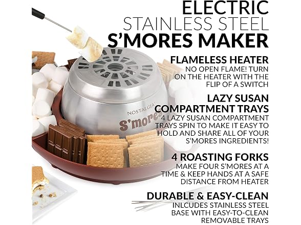 Nostalgia Tabletop Indoor Electric S'mores Maker 