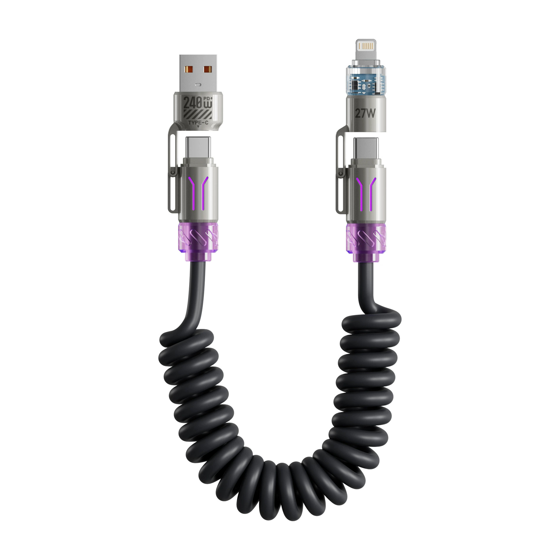 Power Spring 4-in-1 240W Fast Charging Cable - Gallery 7
