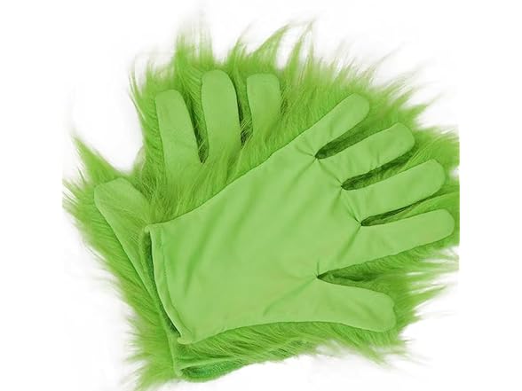 Fisemira Fisemira Green Furry Monster Gloves for