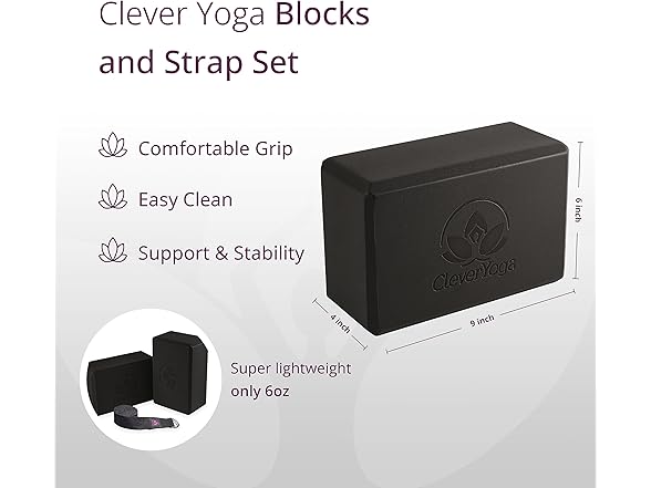 Yoga Blocks & Strap Set 2-Pack