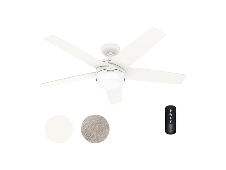 52" Hunter Fan w/Light & Remote - White