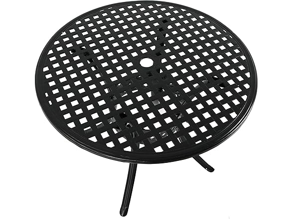 Sunnydaze Decorative Lattice Cast Aluminum Patio Dining Table