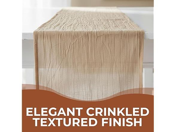 Tan Gauze Table Runners, 3 Piece