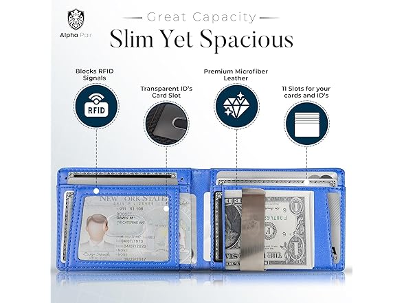 Slim Wallet RFID 12 Cards Holder