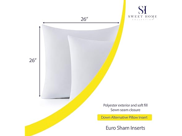 Sweet Home Collection 26x26 Pillow Inserts