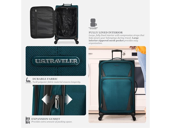 U.S. Traveler Aviron Bay Luggage, 22" Carry-On (Open Box)