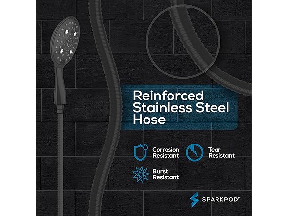 6" Handheld Shower Head 6-Spray 70" Hose