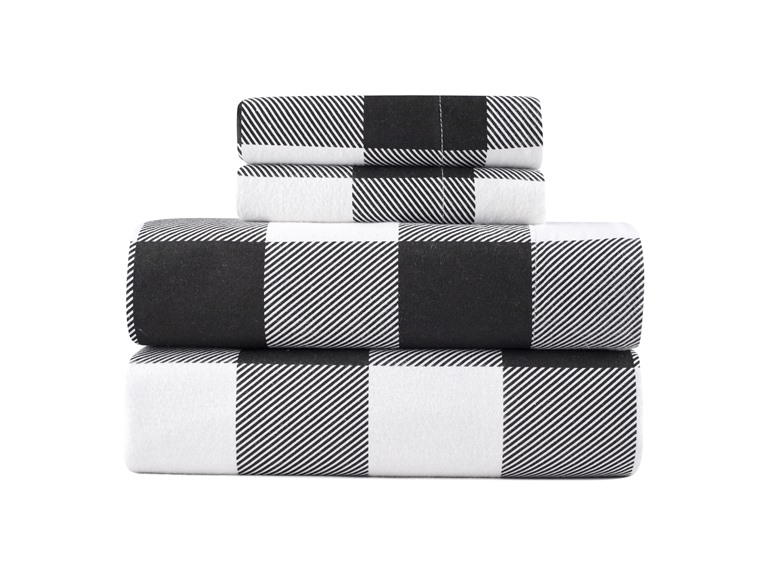 100% Turkish Cotton Plaid Flannel Sheet Set - Gallery 25