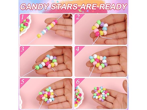 TLAOKLIU 1200pcs Pastel Hair Beads