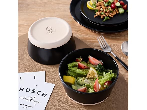 Stone Lain Jules 16Pc Dish Set, Black
