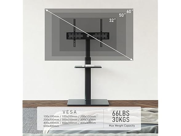 FITUEYES Floor TV Stand | 1 Shelf