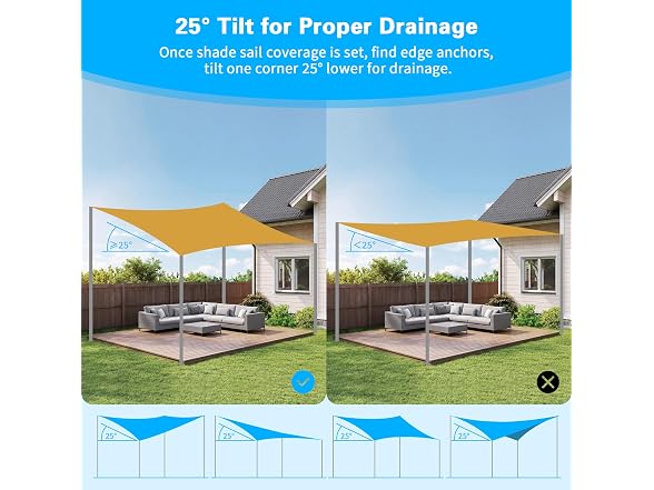 Miveda 12Ft Shade Sail Poles 2-Pack