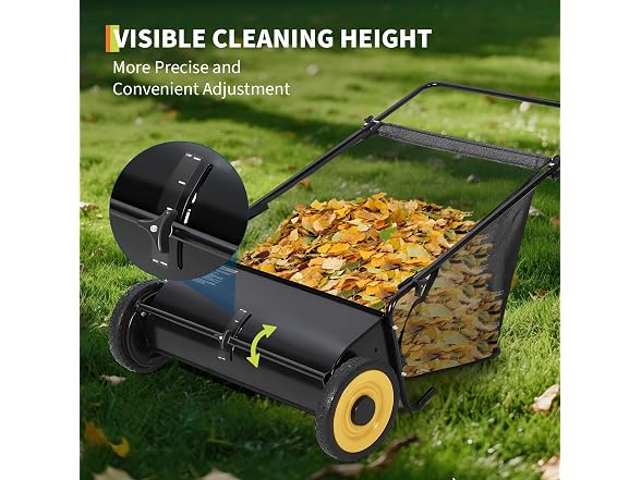 GAOMON 26-Inch Push Lawn Sweeper, Black