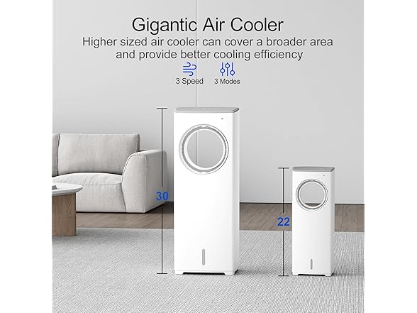 EFFANCOL Evaporative Air Cooler, 3-in-1 Swamp Cooler