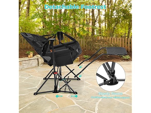 Ainfox Hammock Camping Chair with Footrest, Foldable Portable Rocking Chairs for Adults
