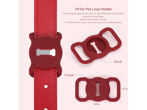 Airtag Leather Dog Collar for Small Medium L
