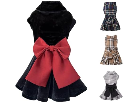 Dog Dress with Bowknot, Fashional All Weathe