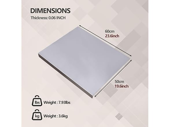 Empylynzar Steel Cutting Board 19.6×23.6