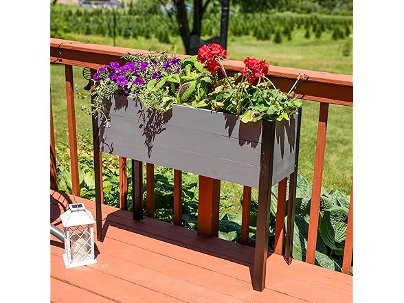 Sunnydaze Acacia Wood Raised Garden Bed with Legs