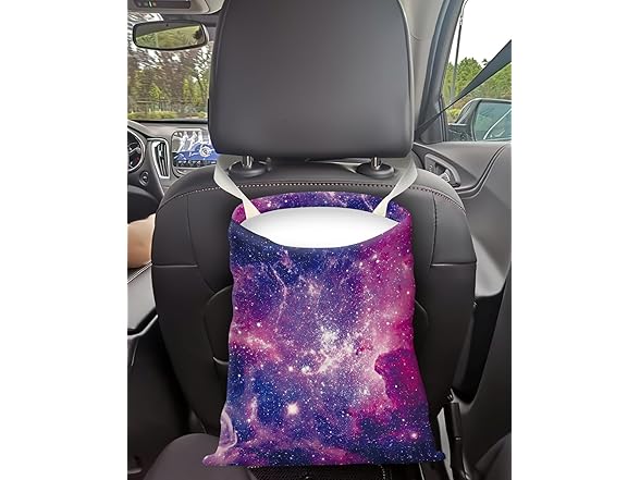 Car Trash Can Seat Back Purple Galaxy