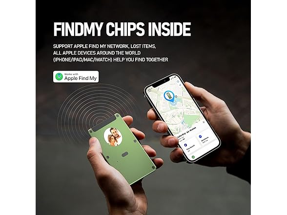 E-ink Air Wallet, Slim Wallet Built in Airtag Chip