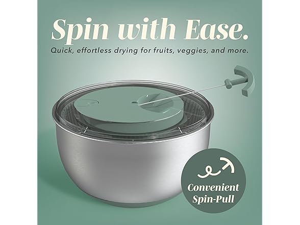 COOK WITH COLOR Stainless Steel Salad Spinner - 5 Qt.
