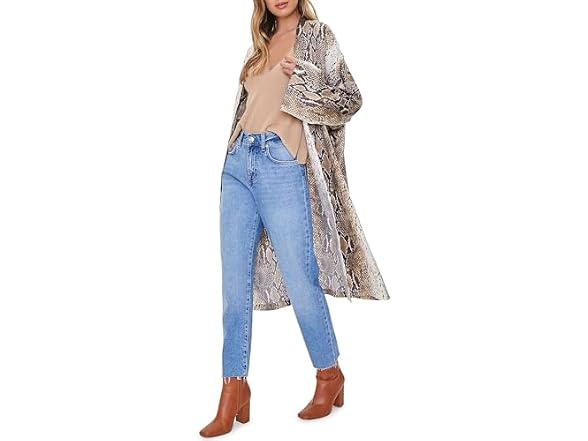 Forever 21 (S) Snakeskin Satin Kimono