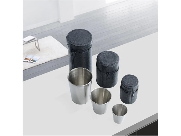 (3 Set/12 Pcs) Stainless Steel Travel Cups Set