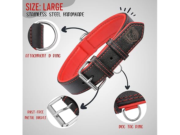Riparo Adjustable Leather Dog Collar
