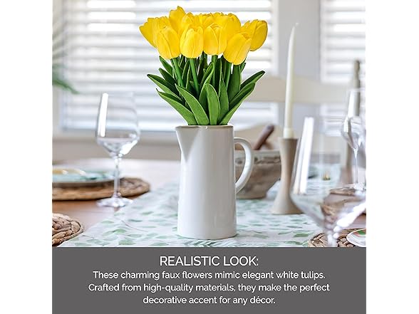 Mikasa Elements Artificial 13" Yellow Tulips