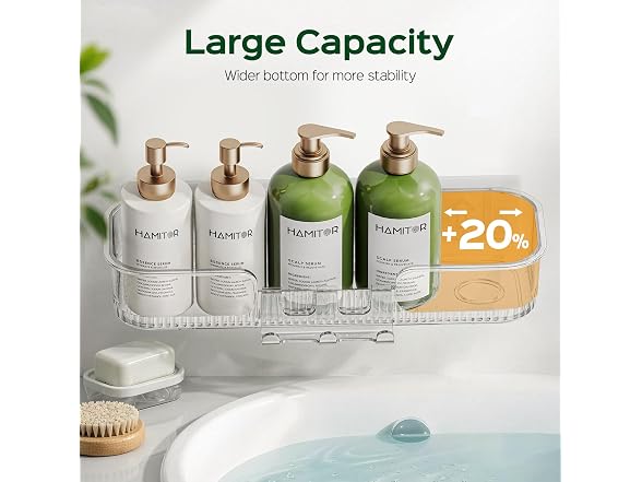 HAMITOR 5 Piece Adhesive Shower Caddy