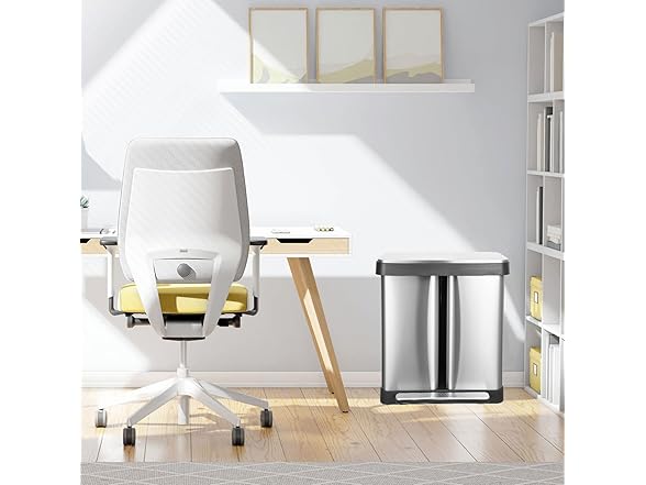 Takywep 19 Gal Dual Trash Can, 36L+36L Stainless Steel