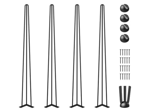 Hairpin Table Legs 36 in Black Set of 4 Desk