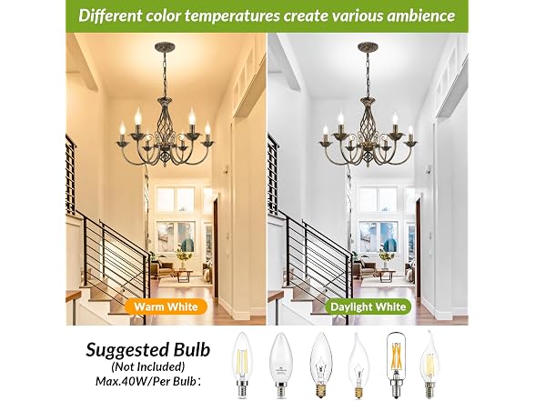 VerRon B0FR8LDPSM 6-Light Farmhouse Candle Chandelier