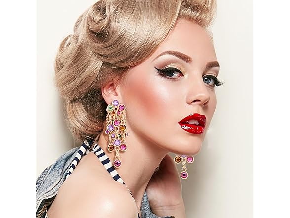 SUNNYOUTH Rhinestone Dangle Earrings