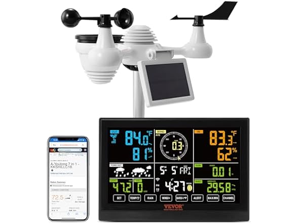 VEVOR 7-in-1 Wi-Fi Weather Station