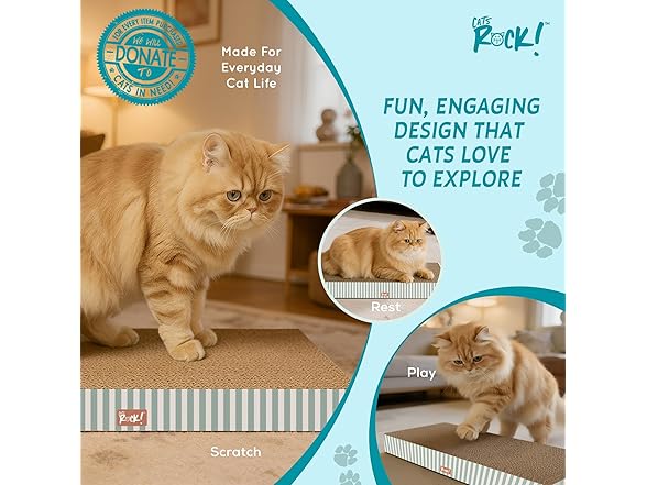 Cats Rock Scratching Board Dots Design (Pack of 2)
