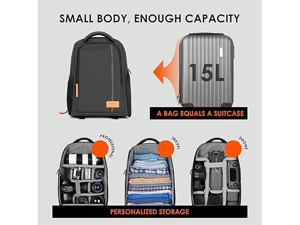 TARION Camera Backpack | 15.6in Laptop