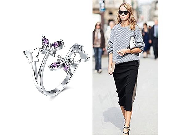 FUTIMELY Dainty Butterfly Ring for Women