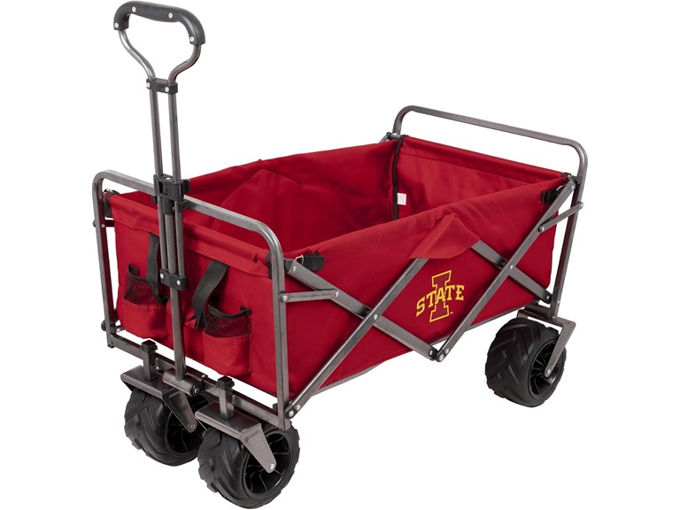 Smart Design Collegiate Heavy-Duty Utility Collapsible Wagon Beach Cart 20.15 x 35.5 x 22.5 Officially Licensed Logo