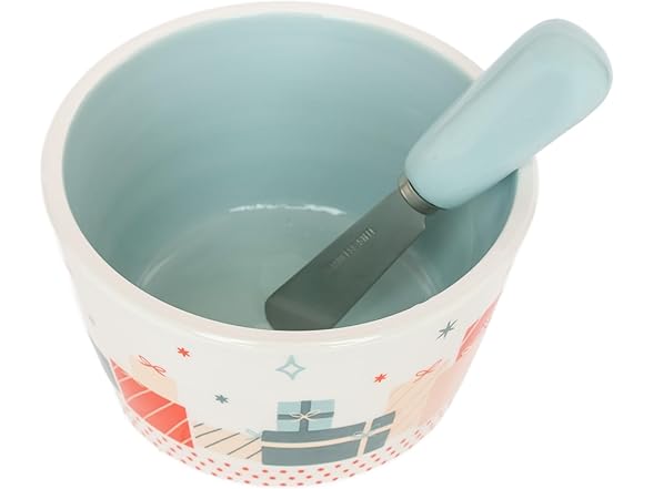 Boston International Small Ceramic Bowl and Spreader Serving Set