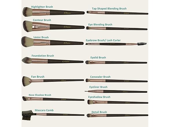 Amene NYC Makeup Brush Set Professional