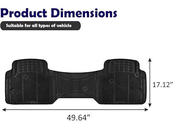 Zone Tech FM001 Rubber Car Interior Floor Mat Black