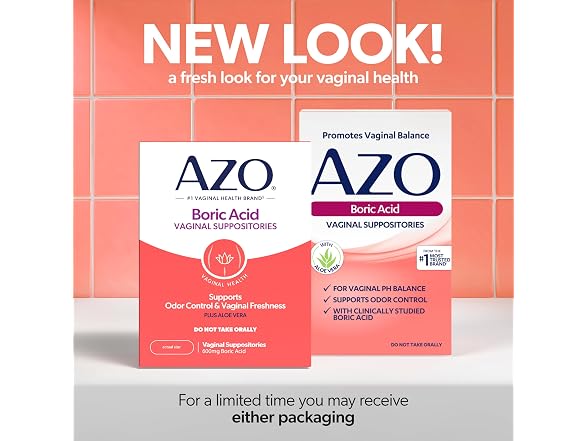AZO Boric Acid Suppositories 600mg 30 Count