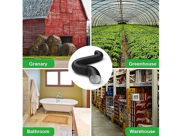 HealSmart 12" 8 Ft Aluminum Ducting Flexible