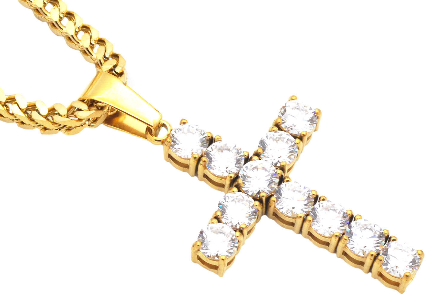 Cubic Zirconia Cross Necklace - Gallery 6