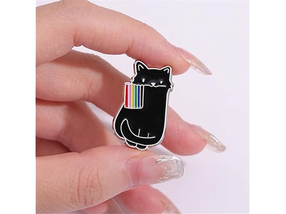 zhanghaoran Cartoon Black Cat Enamel Pin