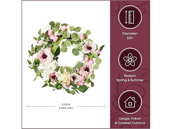 National Tree Company 22" Floral Artificial Spring Wreath