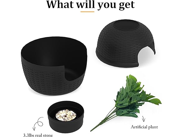  Hidden Litter Box with Faux Plant, Large