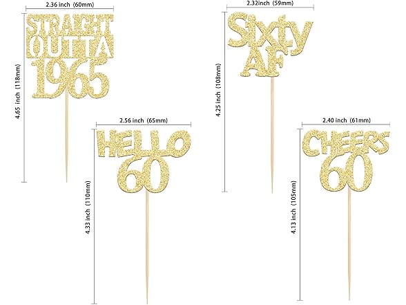 Gyufise Cupcake Toppers 60th Birthday